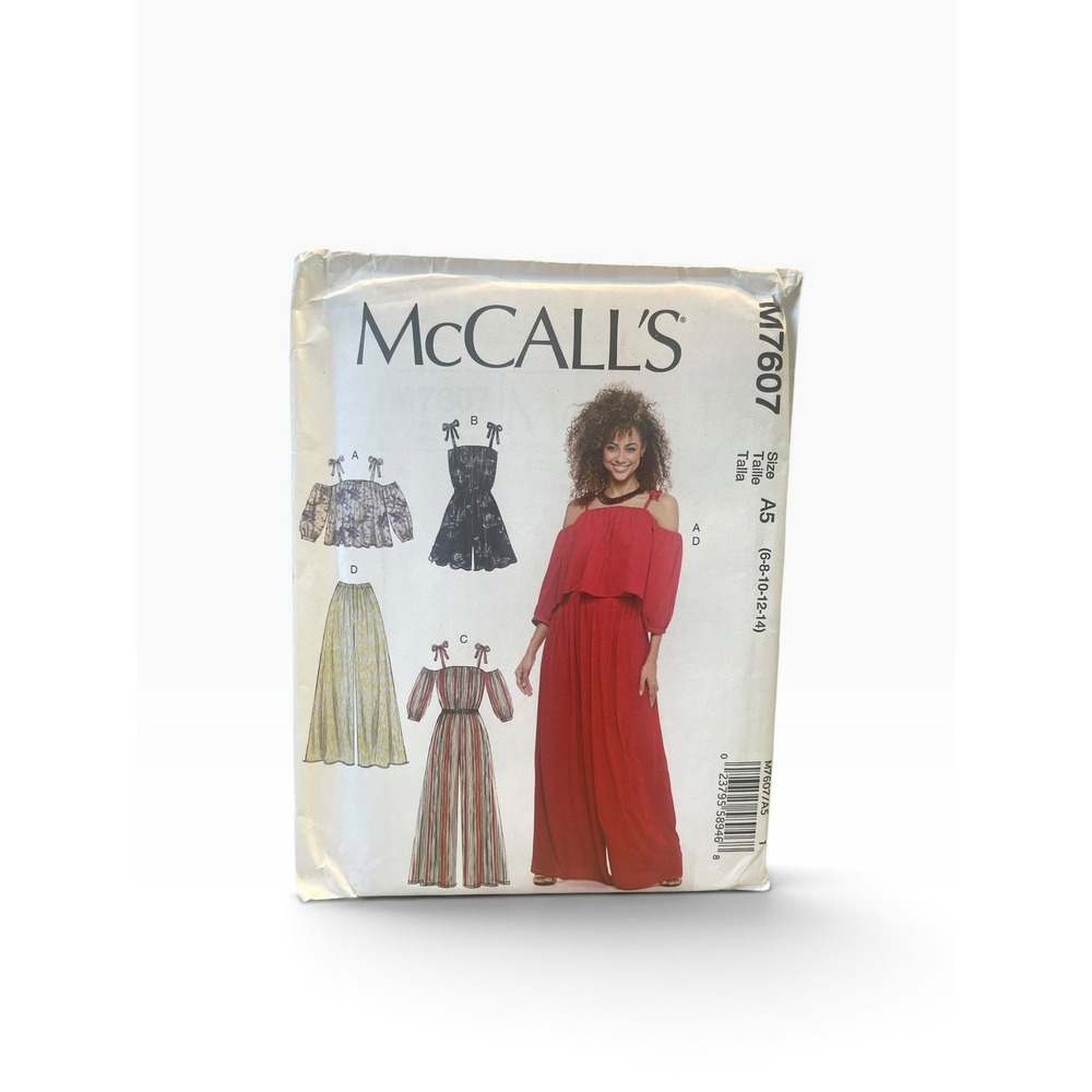 McCall's M7607 Sewing Pattern Misses 6-14 Romper Jumpsuit Top Pants Uncut